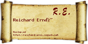 Reichard Ernő névjegykártya